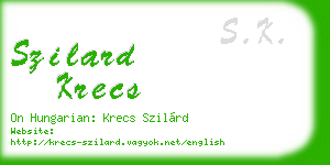 szilard krecs business card