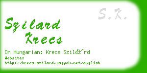 szilard krecs business card